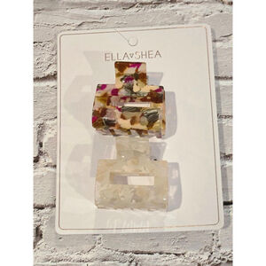 Ella+Shea Women's Hair Clips Multicolor Light Floral Design, NIOP 1.5" Approx